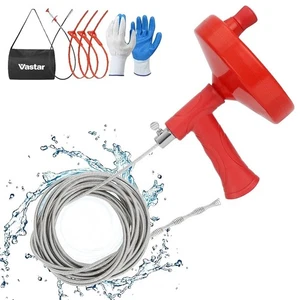 Vastar Drain Unblocker Set | 7.6M Auger +Snakes + Rod + Gloves + Bag - Picture 1 of 7