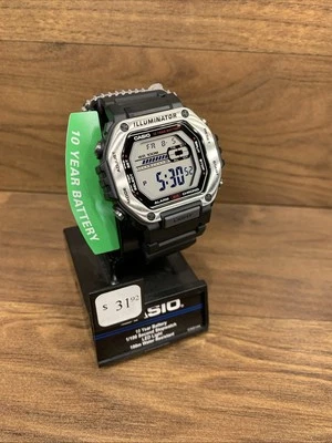 NUEVO Reloj Casio MWD110H-1AV, Batería 10 Años, 100 Metros WR, Resina Negra Foto 1 de 4