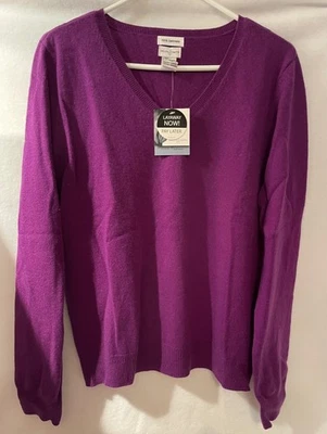 ¡NUEVO! Cachemira “Jaclyn Smith” Extra Grande Púrpura Cuello en V #2 Foto 1 de 4