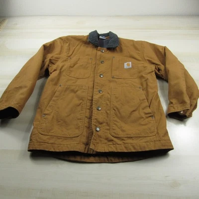 Manta de lona marrón Carhartt para niños mediana 10 12 forrada bolsillos utilitarios para tareas Foto 1 de 4