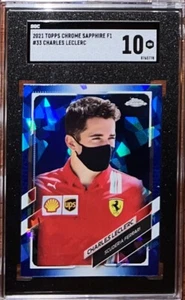 2021 Topps Chrome Sapphire Formula 1 Charles Leclerc #33 SGC 10 POP 1 - Picture 1 of 2