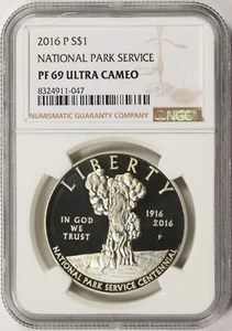 2016-P National Park Service Silver Dollar $1 NGC PF69 Ultra Cameo - Picture 1 of 2