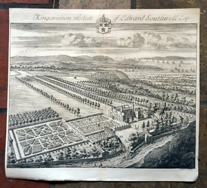 Antique Print KIngsweston House /Gloucestershire/KIP, Atkyns 1712 - Picture 1 of 1