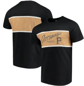 Pittsburgh Pirates NFL Team Wordmark Panel Black Short Sleeve T-Shirt size Large - Picture 1 of 5