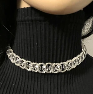 Elo7 klar gehäkelt Kristall Halsband Halskette 13" - Bild 1 von 10