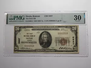 $20 1929 Hoxie Kansas National Currency Bank Note Bill Charter #5687 VF30 PMG - Picture 1 of 5