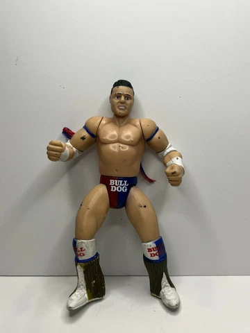 WWF WWE  1997 BCA Superstar British Bulldog 6” Action Figure Jakks Blue And Red Cover