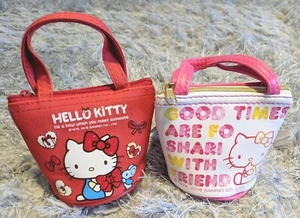 Hello Kitty Mini Coin Bag Cute Pink Gift Girl Hang Bucket Limited Rare Gift New - Picture 1 of 17