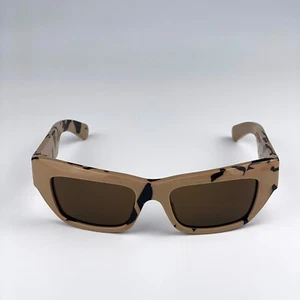 Gucci Men Sunglasses Black Big Spotted Havana Brown Rectangle GG1296S 003 NEW - Picture 1 of 10