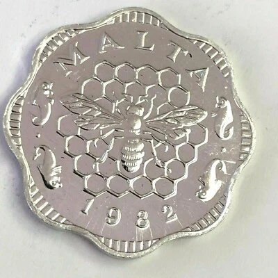 1982 FM MALTA 3 MILS, HONEY BEE & COMB KM#55 * Rare 1,793 Mintage * PROOF - Image 1 of 2