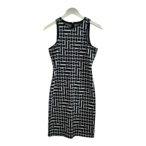 Tibi Dress Geometric Print Sleeveless Bodycon Fitted Dress Size 4 Crew Neckline - Picture 1 of 10