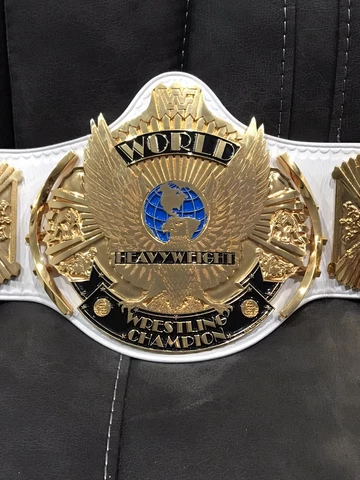 WWF Winged Eagle Title Belt CLASSIC SHIELDS HD! Leather WWE Wrestling Rare Cover