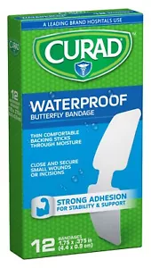 Butterfly Bandage Curad Waterproof 12 Bandages (1.75 x 0.375 in) - Picture 1 of 2