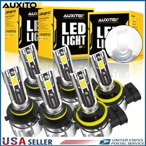 AUXITO 6X 9005 + 9006 + H11 LED Headlight Combo High Low Beam Fog Light 180000LM - Picture 1 of 15