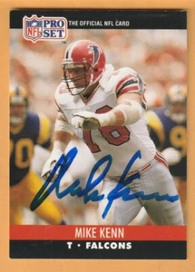 Mike Kenn Atlanta Falcons AUTO signed 1990 Pro Set Michigan Wolverines - Bild 1 von 2