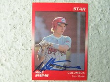 Astros Mike Simms Signed Autographed 1989 Minor League Columbus Mudcats Mint