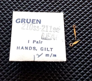 Gruen 210ss 211ss Watch Hands Leaf Gilt One Pair Genuine Gruen Watch Parts - Picture 1 of 1
