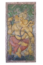 Vintage Carved Wall Panel Ganesha Indian Art Barn Door Conscious Design 72