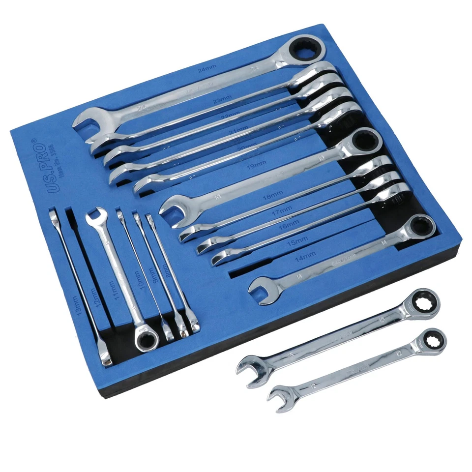 Llave inglesa combinada de trinquete de engranaje métrico de 17 piezas 72 die... - Imagen 1 de 4