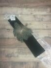 Woman's Dots Black Stretch Belt ~ S/M Feather Accents
