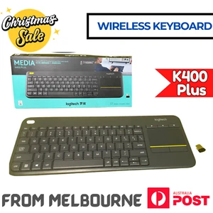 Logitech K400 PLUS Wireless Touch Pad MEDIA Keyboard Cordless Touchpad melb aus - Picture 1 of 12