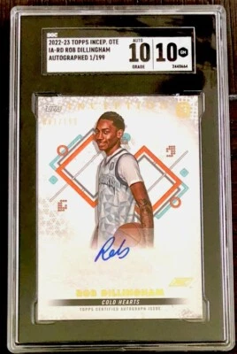 2022 Topps Inception Rob Dillingham RC Auto 01/199 SGC Grade 10 - Image 1 of 2