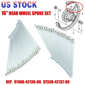 Juego de radios de rueda trasera de 16 pulgadas para Honda 1979-Up CRF100 XR100 XL100 94338-42137-K0 - Imagen 1 de 7