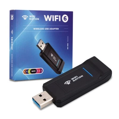 WiFi Nation® WiFi 6 AX1800 2T2R, USB 3.0 Chipset: RTL8832AU, WiFi Dongle Adapter - Image 1 of 4