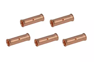 6 AWG TEMCo Butt Splice Connector Bare Copper Uninsulated Gauge. 5 Pack - Picture 1 of 5