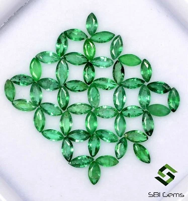   Lote de 10 piezas gemas sueltas brillantes corte marquesa esmeralda natural corte marquesa 3x1,50 mm 1,94 quilates Foto 1 de 4