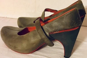 Grauer Acrea Mary Jane Slingback-Pump aus Leder für Damen US 9/39 versteckte Absätze - Bild 1 von 12