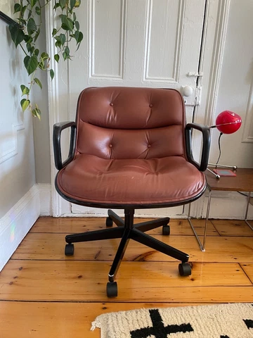 Pollock Executive Chair / Knoll - Leather And Chrome Cover