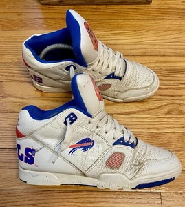 Vintage 90er Herren Größe 9 Eastport Buffalo Bills NFL Weiß Hoch Turnschuhe Schuhe - Bild 1 von 12