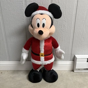 Disney singende Mickey Mouse Weihnachtsmann stehend Plüsch Weihnachtsdeko - Bild 1 von 7