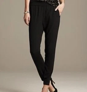 NEW Banana Republic Black Drapey Elastic Waist Joggers Pants Womens 8 NWT $98 - Picture 1 of 5