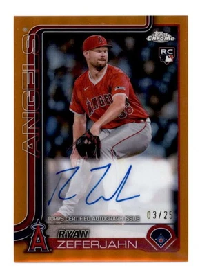 RYAN ZEFERJAHN 2025 TOPPS CHROME ROOKIE ORANGE REFRACTOR AUTO RC #03/25 T6455 - Image 1 of 2