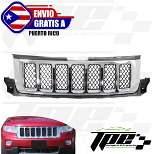 For 2011 2013 Jeep Grand Cherokee Grille Chrome And Black Mesh Grill - Picture 1 of 7