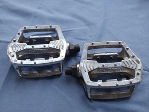 Shimano PD-MX15 platform pedals mtb bmx race silver 9/16 retro vintage - Picture 1 of 14