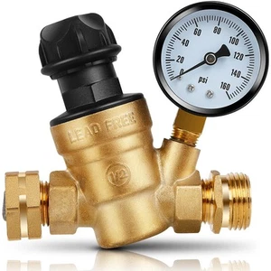 RV Water Pressure Regulator for RV Camper 3/4 Upgraded Brass Lead-Free Adju - Picture 1 of 8