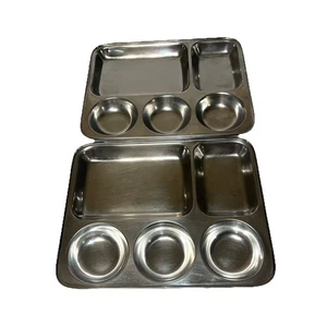 Edelstahl 5 Fächer Essteller/Thali - Top - Schwerlast - 2 Stück - Bild 1 von 8