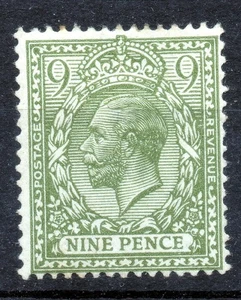 GB 1913 R. Cypher 9d olive-grn SG 393a fine M/M, cat £110+ - Picture 1 of 2