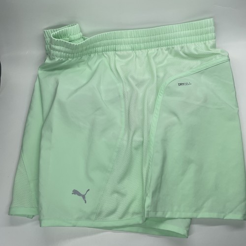 Pantaloncini Puma Dry Cell Uomo L Idratazione Training Gatto Verde 5” Cucitura Interna Nuovi con etichette