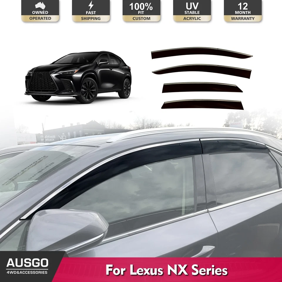 AUSGO Injection Stainless Steel Weather Shields for Lexus NX Series 2014-2021 - image 1 of 4