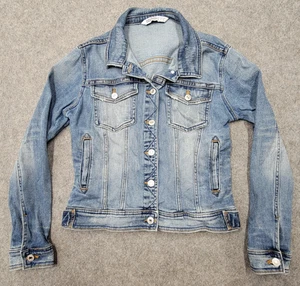 Chaqueta vaquera básica para mujer Zara talla S manga larga abotonada envejecida - Imagen 1 de 5