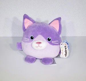 Peluche Claire's Animal Adventure simpatico gatto viola squishy 6" nuovo con etichette - Foto 1 di 7