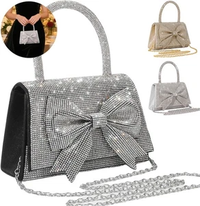 Glitter Rhinestone Clutch Purse for Women Girls Wedding Party Bag Evening Purse - Picture 1 of 37