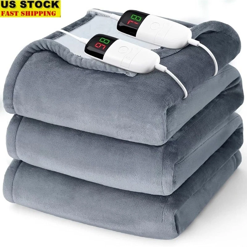 Electric Blanket King Size 10 Heating Levels Dual Control Auto Shut Off Washable