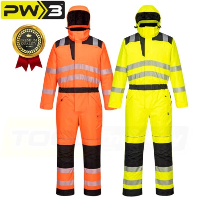Premium PW3 Hi-Vis Winter Coverall - Waterproof - Insulatex Lining - Boiler Suit - Image 1 of 4
