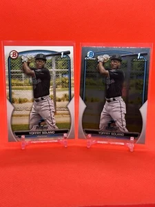 Lotto RC Yoffry Solano 2023 Bowman 1° #BCP-72 carta cromata & #BP-72 Miami Marlins - Foto 1 di 2