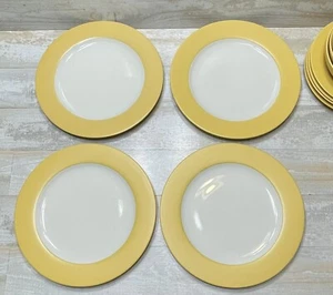 NORITAKE Set Of 4 DINNER Plates 10.5” Color Wave Mustard WIDE RIM Yellow EUC - Picture 1 of 5